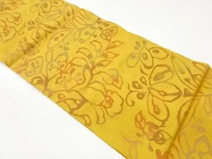 抽象草花模様織出し名古屋帯